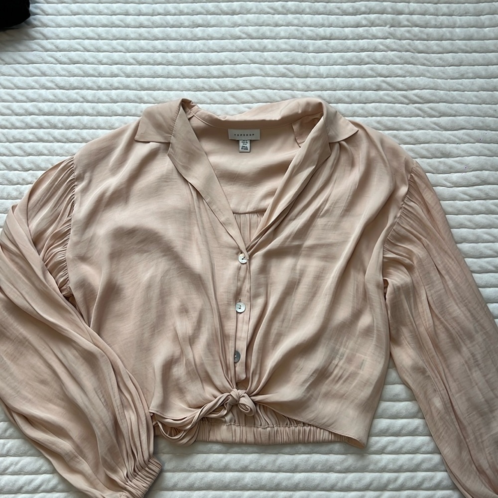 Topshop front tie blouse